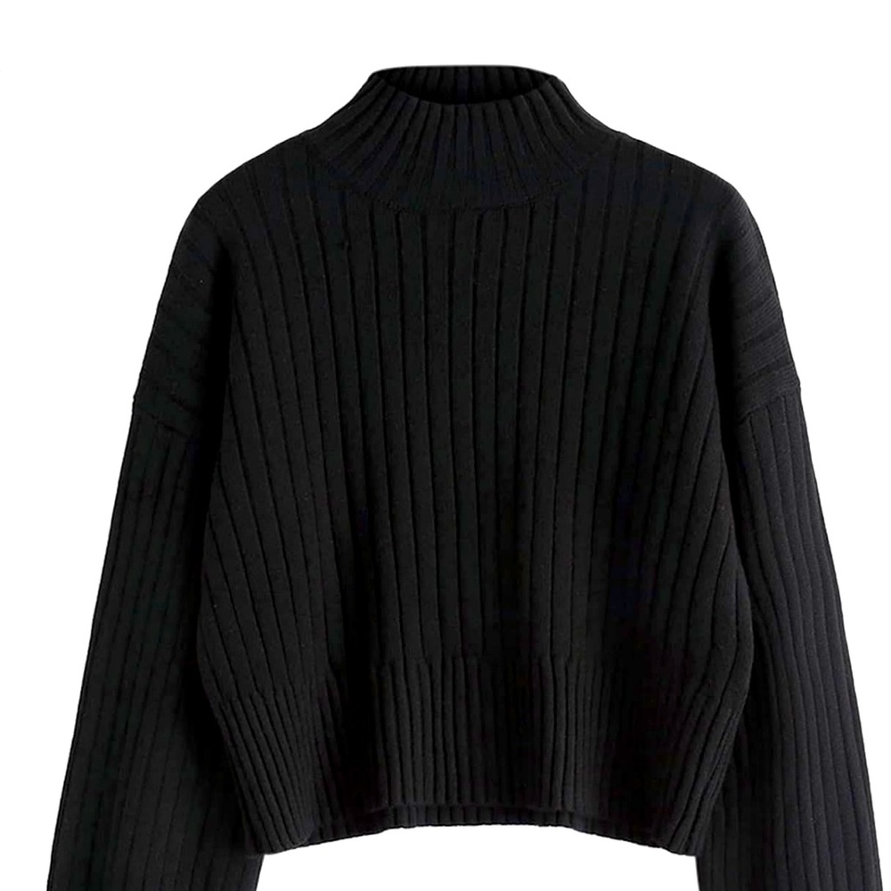 Zaful - women’s mock neck black sweater